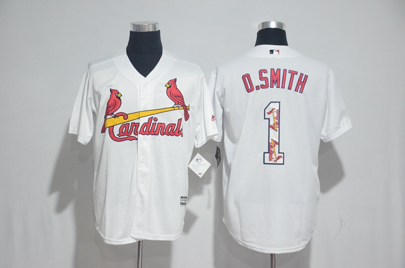 2017 MLB St. Louis Cardinals #1 O.Smith White Fashion Edition Jerseys
